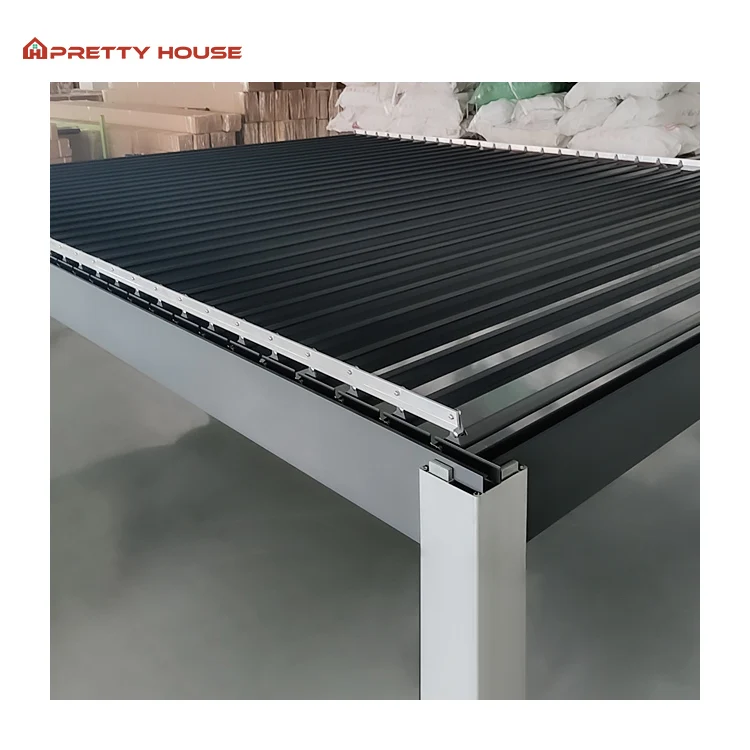 Luxury Modern courtyard aluminium pergola Awning Louvered Roof snow loading is strong