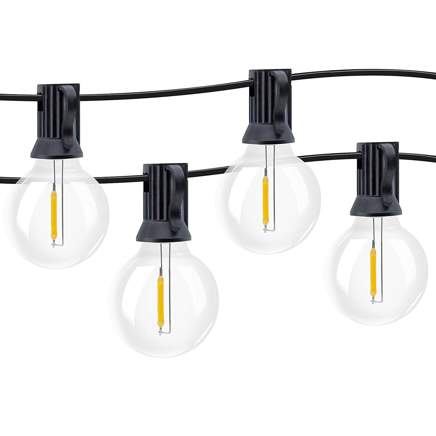 ENRICH Solar powered LED G40 globe string light patio outdoor LED strand 25ft long