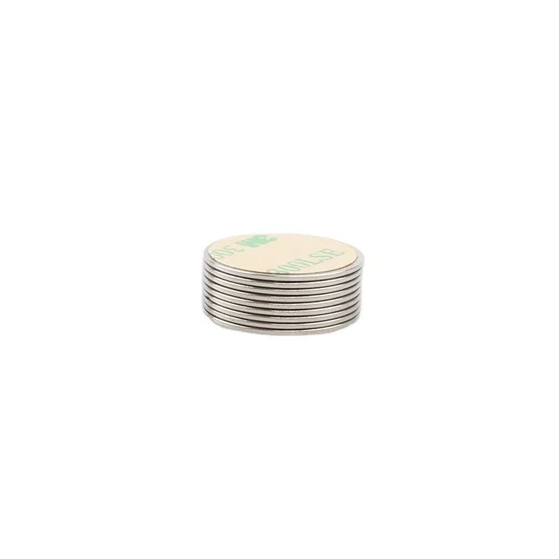 Custom Permanent N52 Round Disc Shape Magnet Small Disc Circular Neodymium Magnetic Materials with 3M Adhesive for Industrial