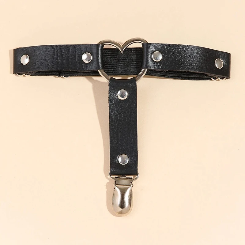 Wholesale Punk Heart Pu Leather Garter Belt Goth Rock Elasticity Body Harness Leg Harness Bondage Belts