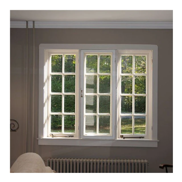 PVC/UPVC Casement Windows Outward Swing Double Glazed Glass Window With Mosquito Mesh  For House