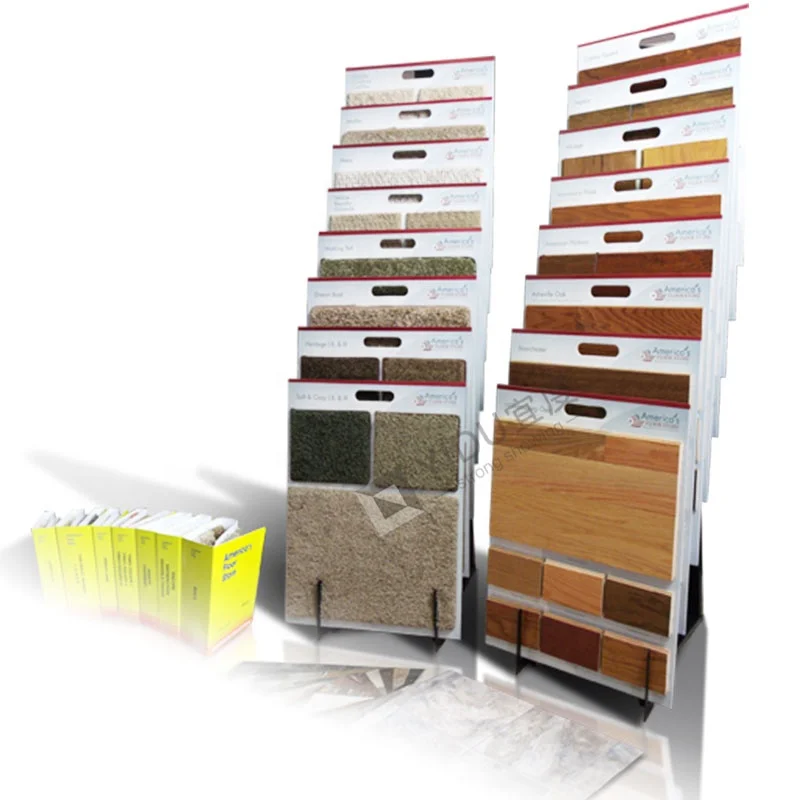 Factory Customized tile ceramic sample display board portable marble stone display cardboard wood flooring display board