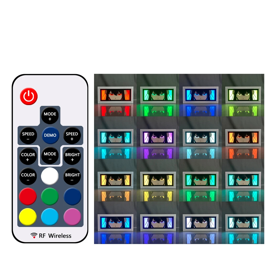 Anime Light Up USB Power Recharge Led Paper Shadow Painting Framed Tabletop Decor Lamp Night  Box Wall Art  Demon Slayer Gift