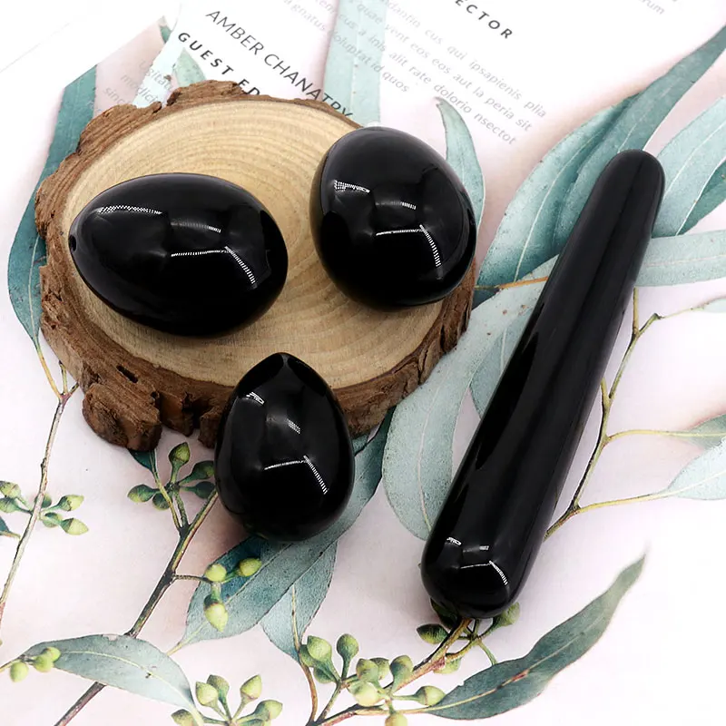 Wholesale Female Pelvic Muscle Training Natural Pink Rose Quartz Yoni Egg Set For