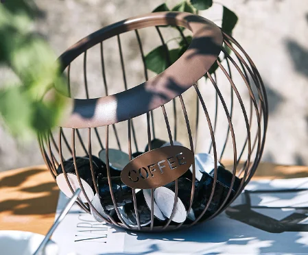 Metal Holder Wire Fruit Storage Coffee Capsule Holder Mug Coffee Pod Basket
