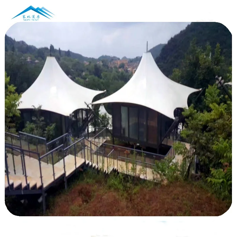 Prefab 2 People Houses Glamping Luxury Tent Hotel Tents Resort with Bathroom and Interior Decoration China 3 - 4 Person Tent
