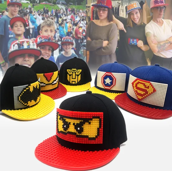 
2021 Lego 5 Panel Flat Brim Cap With Your Own Custom Pattern Children Toy Cap Lego Hat/Snapback Sports Baseball Caps Hat Men 