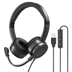 MAONO Office Call Center Headset 3.5mm USB Headset With Volume Control Microphone for Business Center