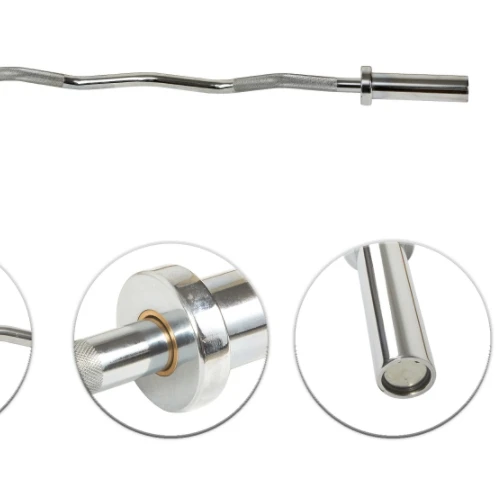 High Quality Fitness Barbell Bar Fitness Gym Black Solid Chrome Barbell Bar