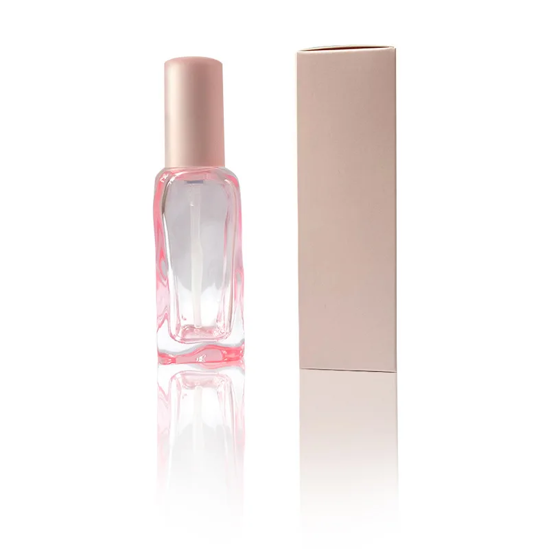Pink Serum Glass Bottles 35ml Square Foundation Bottles Color Box Cosmetic Lotion Bottles