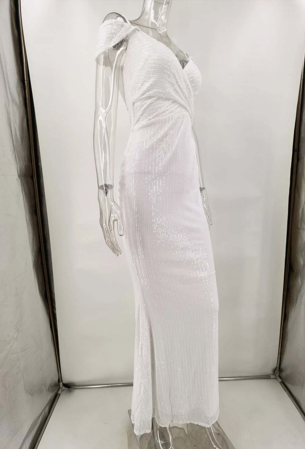 High Quality Luxury Long Dress Fall Women Sexy Bodycon Backless Sequin Dresses