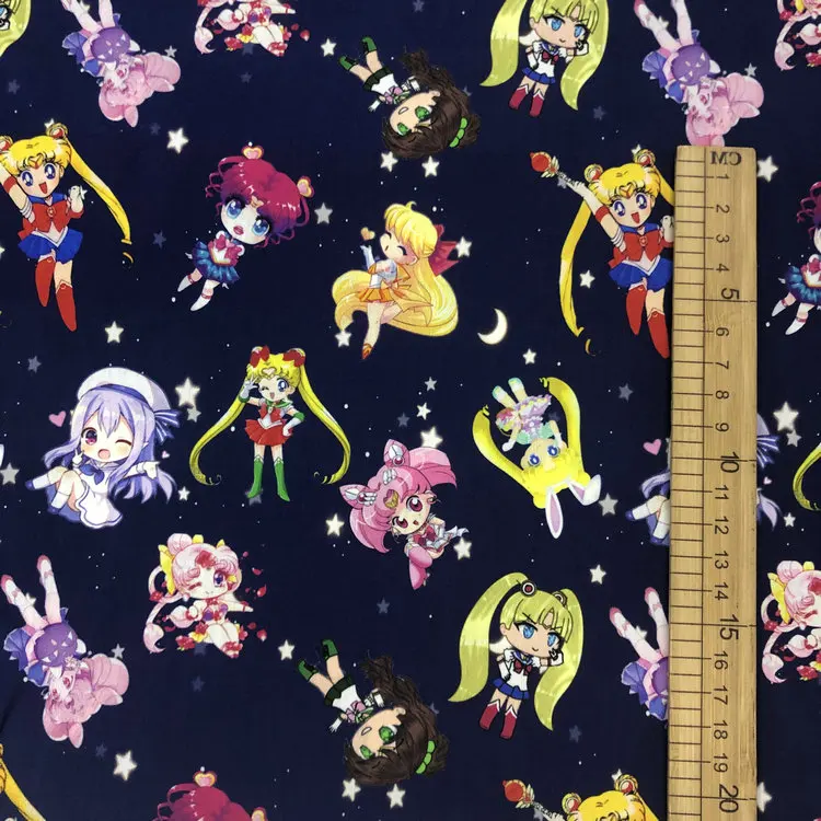 Cartoon Fabric 100% Cotton Woven Fabric For Clothes Sewing Digital Printed Poplin Fabric For Baby Custom Patterns Tissus Cloth