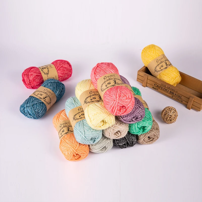 78% cotton 22% acrylic blended yarn material for handicrafts hand knitting blend cotton yarns
