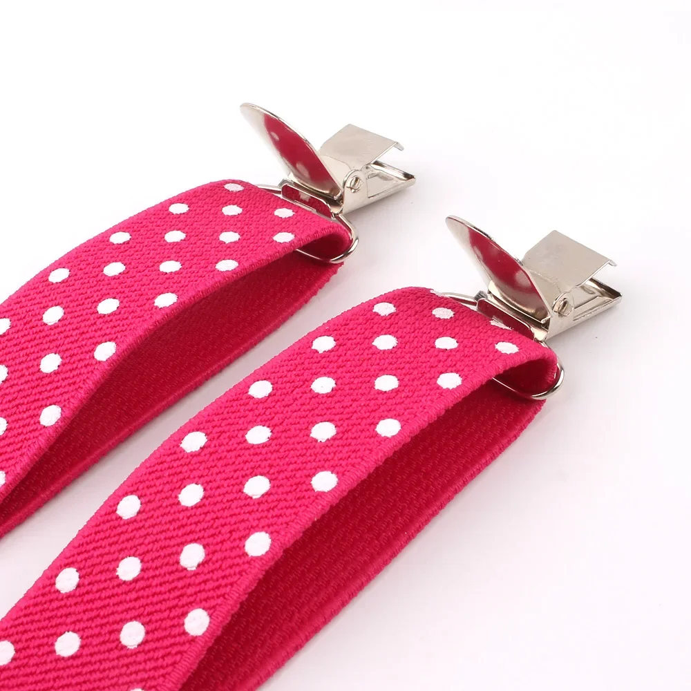 Fashion Polka Dot Colorful Children Belt Baby Boys Girls Suspenders Clip-on Y-Shape Braces Elastic Kids Adjustable 3 Clips Belts