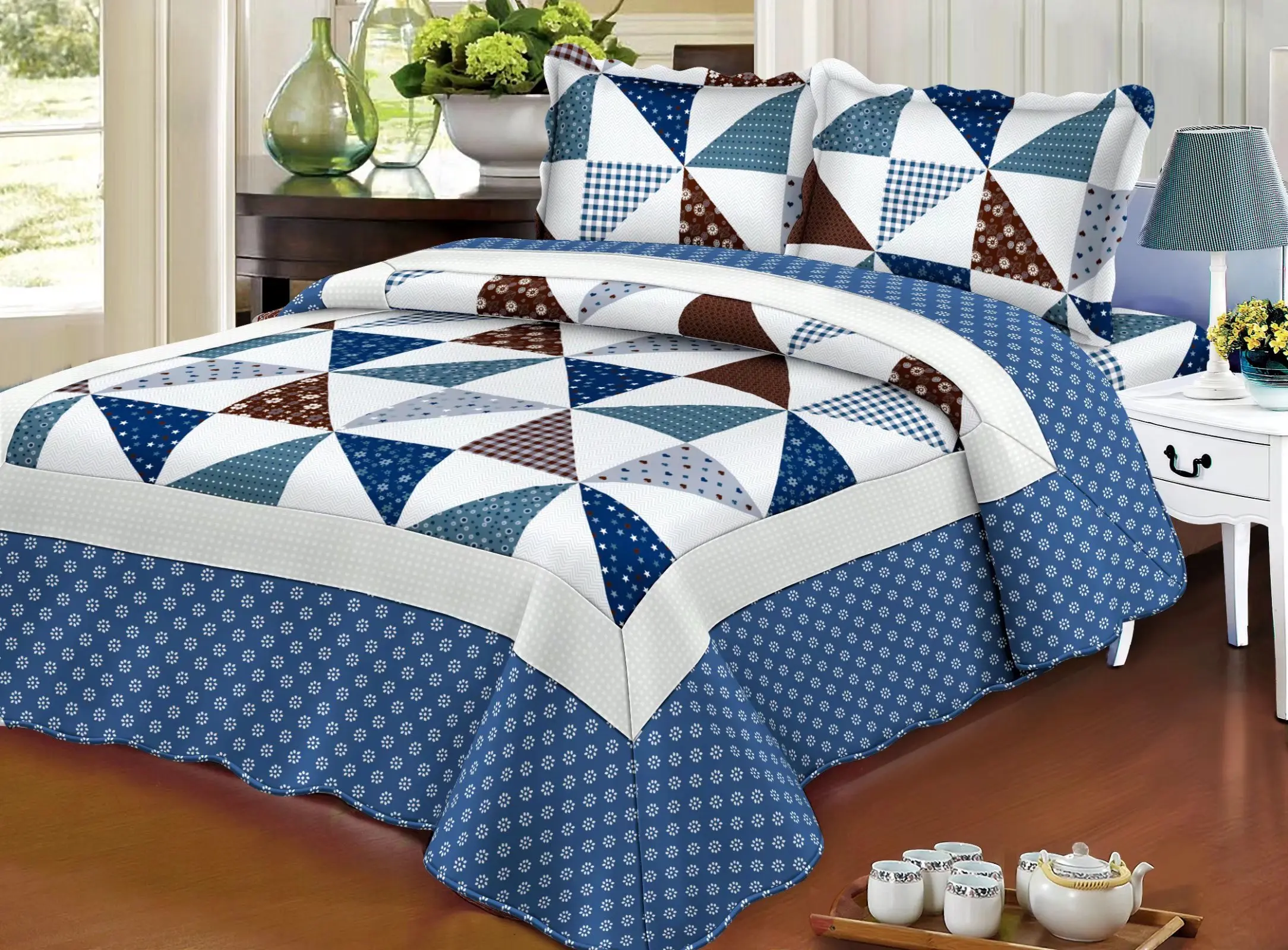 bedspread king size  double bed quilt set 3 piece  turkish hotel bedspread