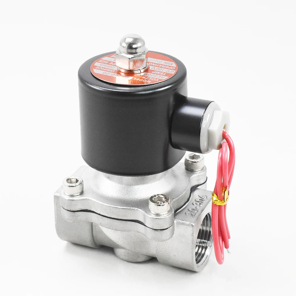 2S200-20 DC24V 12V  AC220V 110V Normally Close SS304 Stainless Steel Automatic  Water Solenoid Valve 3/4 Inch