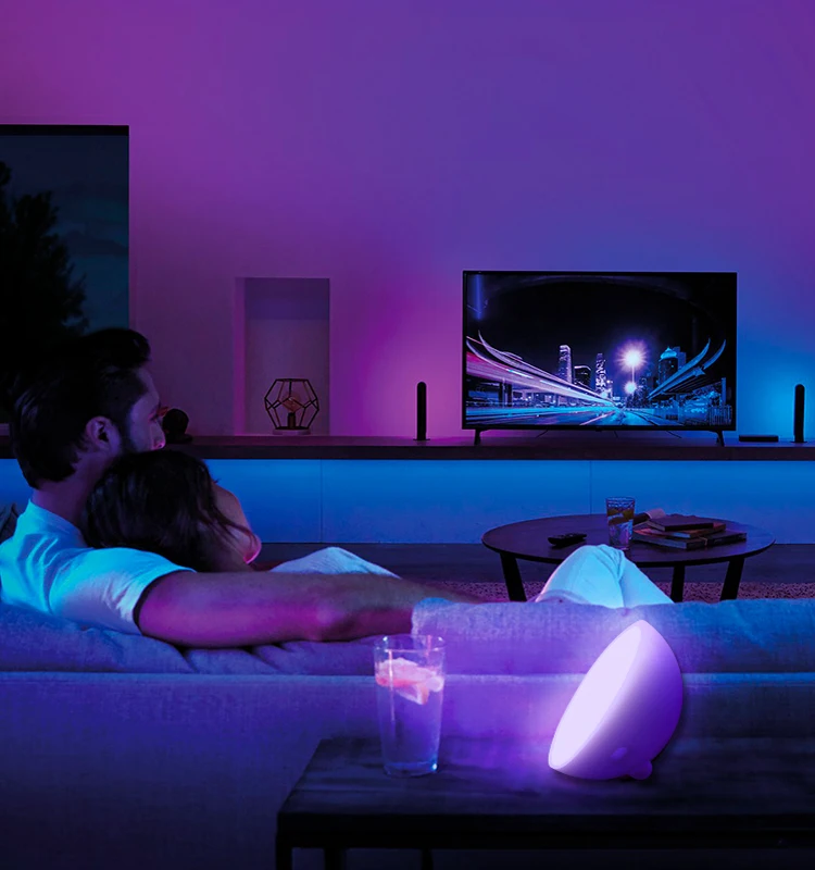 Led Smart TV Table Lamp Indoor Portable Atmosphere LED night Led stone gadgets water black led Solar Power Color Change