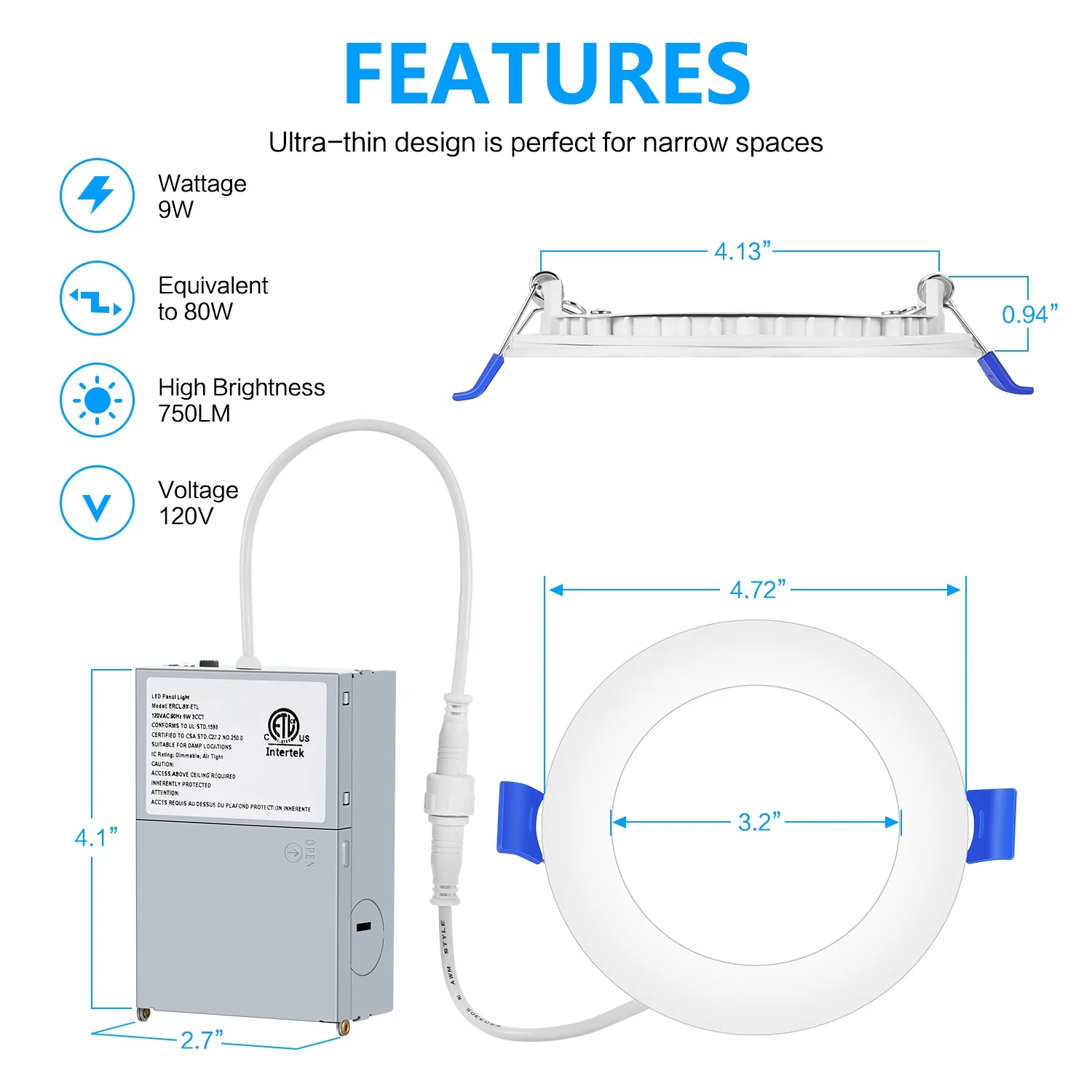 Brandon Downlight Flat Light Commercial Ceiling Light Recessed Round Ultra Slim Led Panel Lights Ceil