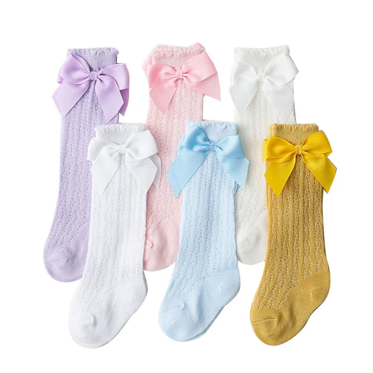 Baby Girl Spanish Air Mesh Sock Move Circle Hollow Bow Child Mesh Socks