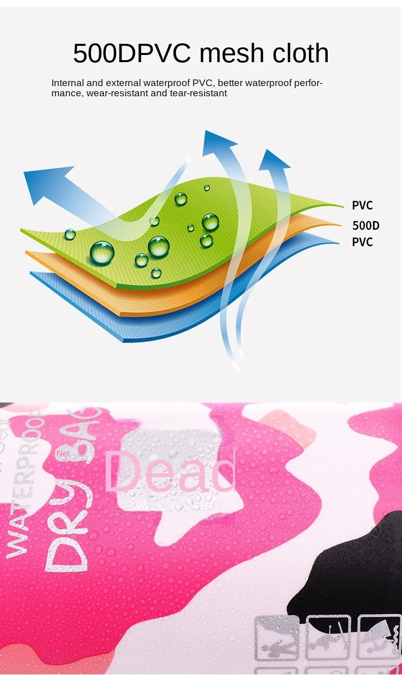 15L 20L 30L lightweight dry sack pvc backpack waterproof bag for sport swimming camping