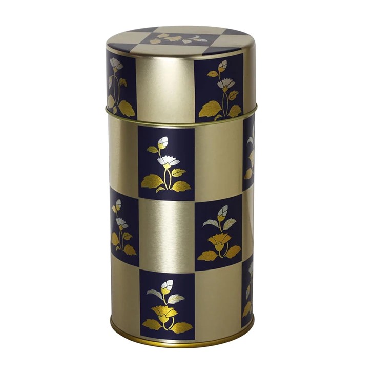 Reliable sufficiently airtight black metal large tea tin can