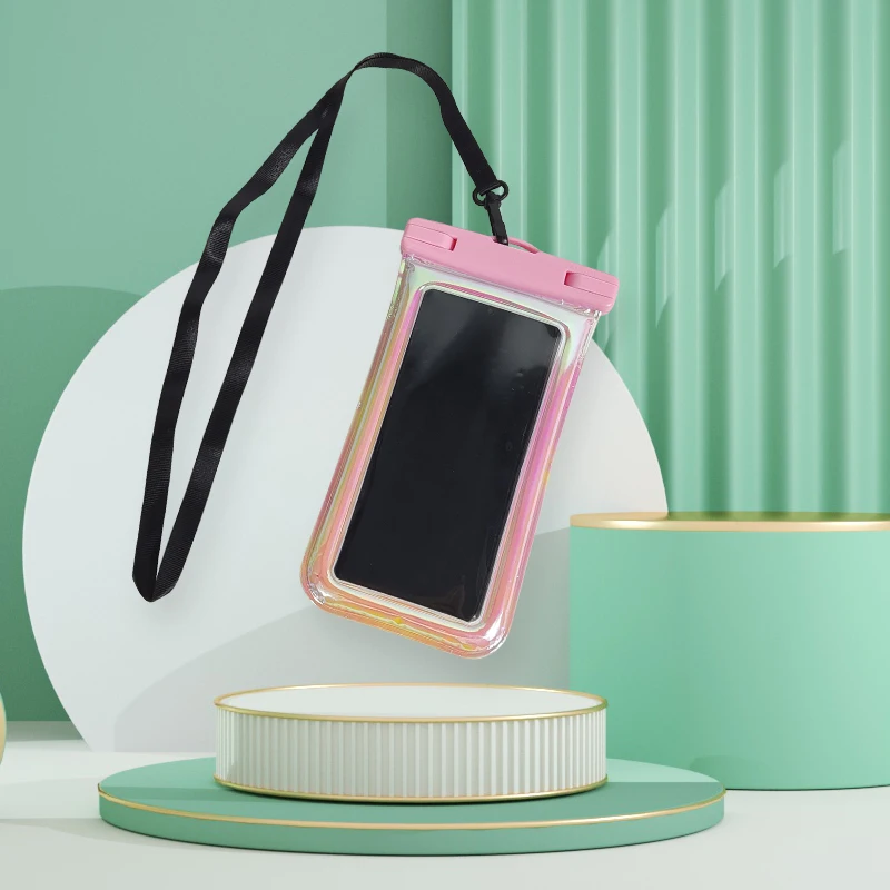 Tpu Floating Mobile Phone Waterproof Pack Rafting Outdoor Beach Camping Waterproof Bag Color Reflective Waterproof Phone Bag