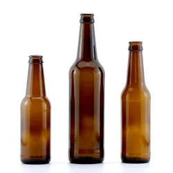 Stocked 330ml clear transparent amber empty sparking soda water carbonate beverage cocktail breezer beer glass bottle with lid