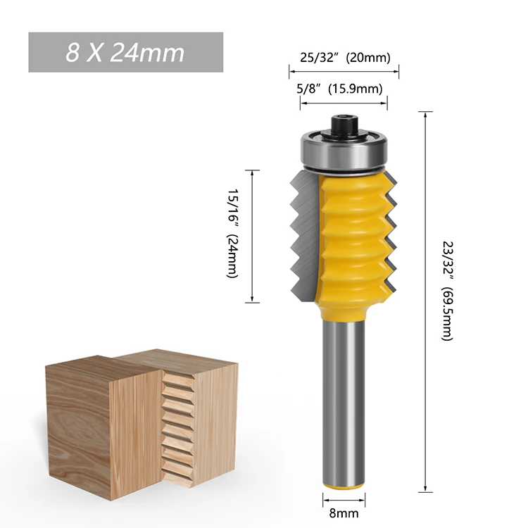 Shank Finger Joint Glue Milling Cutter fresa Raised panel V joint Router Bit set for Woodworking Cone Tenoning Bit