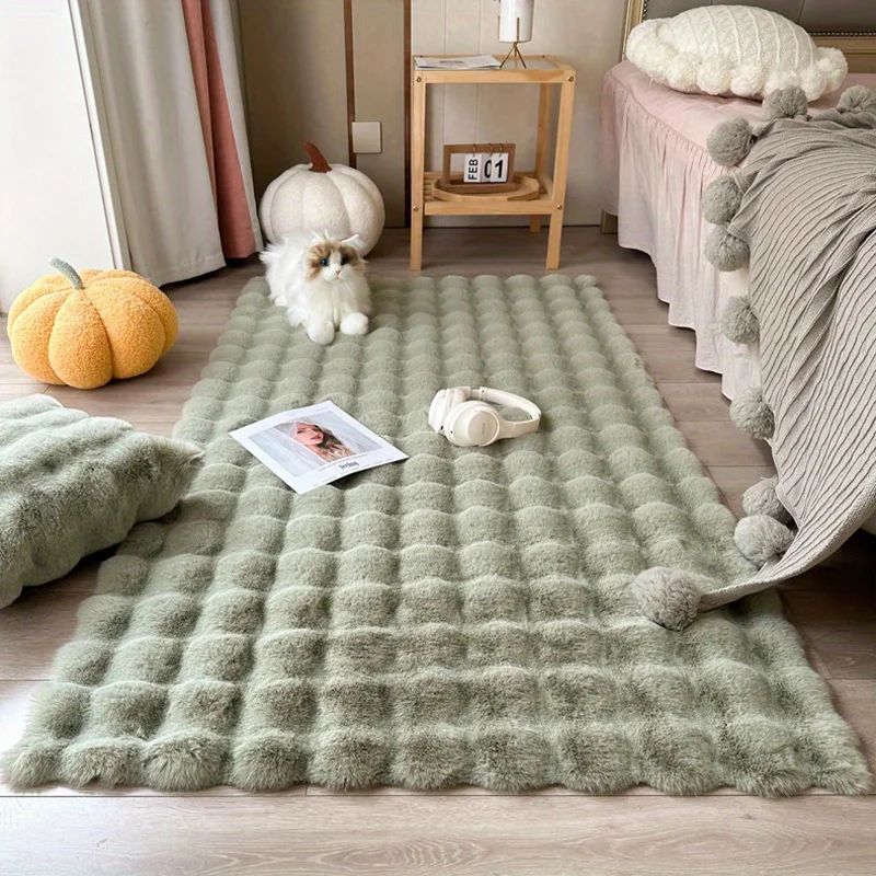 SIPEIEN Ultra Soft Faux Sheepskin Fluffy Rug High Pile Wool for Door Modern Style Carpet for Bedroom and Living Room