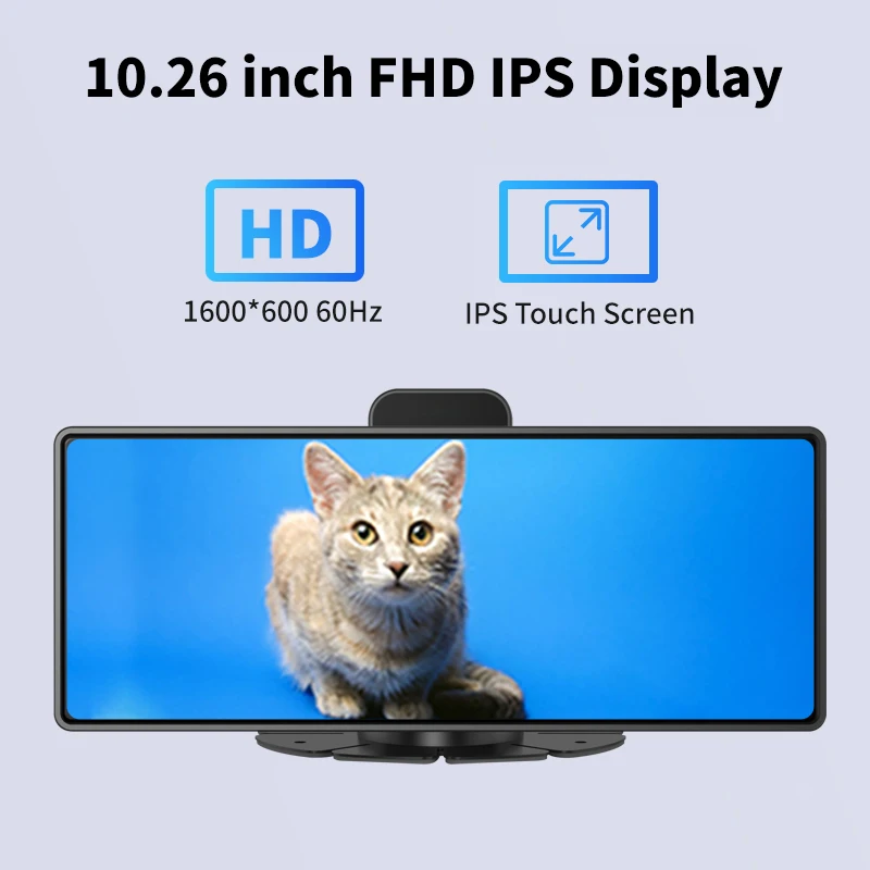 Maustor 2024 New 10.26 Inch 4K Touch Screen BT Wireless Carplay Android Auto Car display screen with DVR Backup Camera