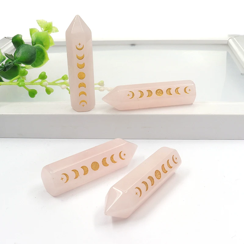 Wholesale Natural Crystals Point Rose Quartz Tower Amethyst Healing Crystals Quartz Points Healing Stone Crystal Wand Tower