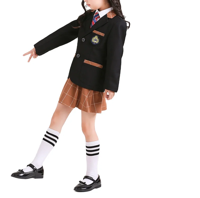 Wholesale Factory  Price Primary Kindergarten Clothes Sweater Korean School Uniforms School Blazer Suit Uniforms