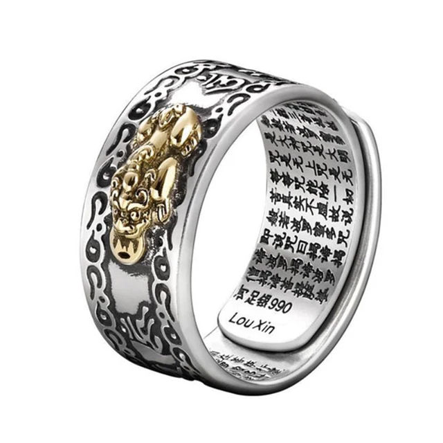 Exquisite Ring Domineering Pixiu Feng Shui Amulet Wealth Good Luck Adjustable Ring