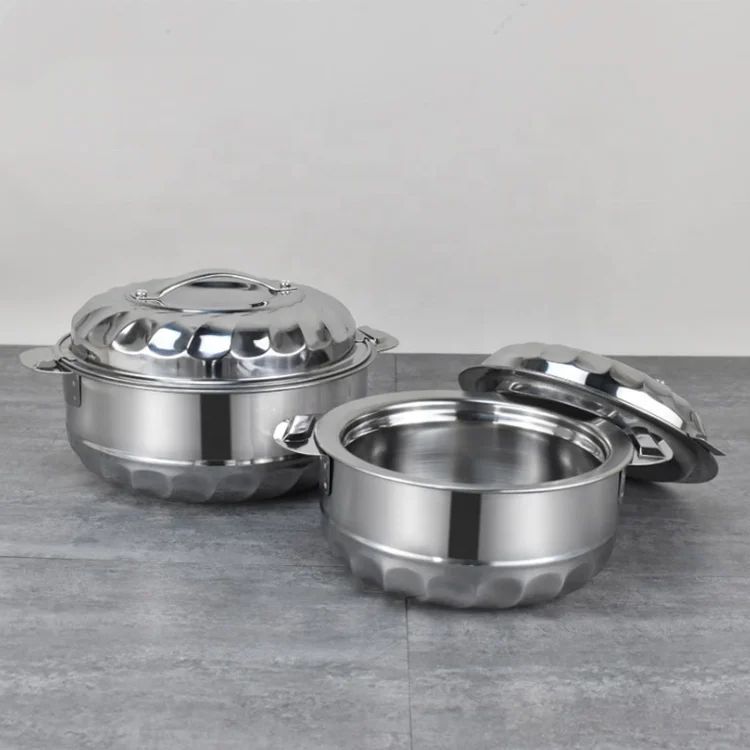 Hot sale  Stainless Steel cookware sets Insulated Casserole Africa Hot Pot 3pcs set / 4pcs set fresh pot  for Food Serving