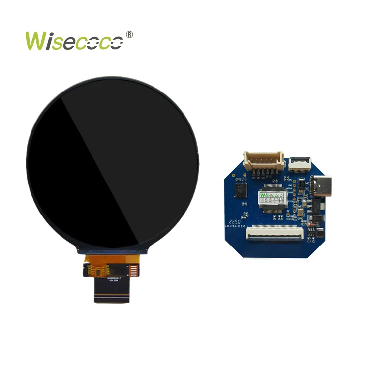 Wisecoco 4 Inch Round Uart Screen Module Industrial Control Solution 720*720 SPI RGB Support TTL RS485 232 Hmi Display Module