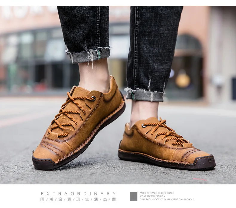 fashion walking style high quality men casual shoes big size soft anti-slip flat casual shoes