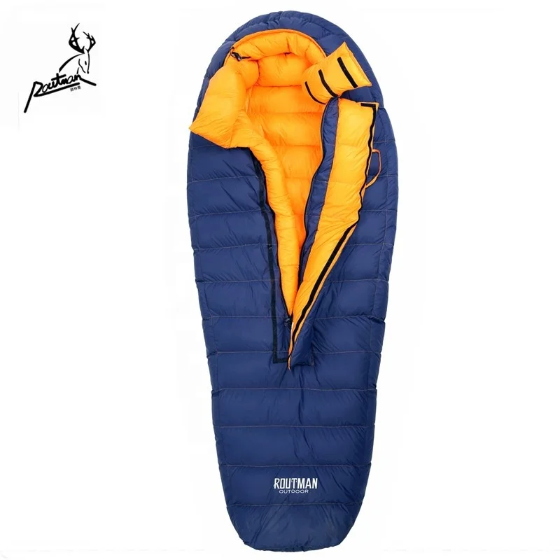 RS-400 Routman 1.63kg Lightweight Waterproof Bondage Hiking Down Heated Packable Sleeping Bag For Snow Mountain