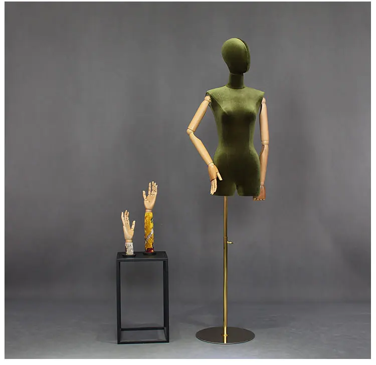 female fabric covered torso decorative dress form white bust form stand mannequin with articulated arms