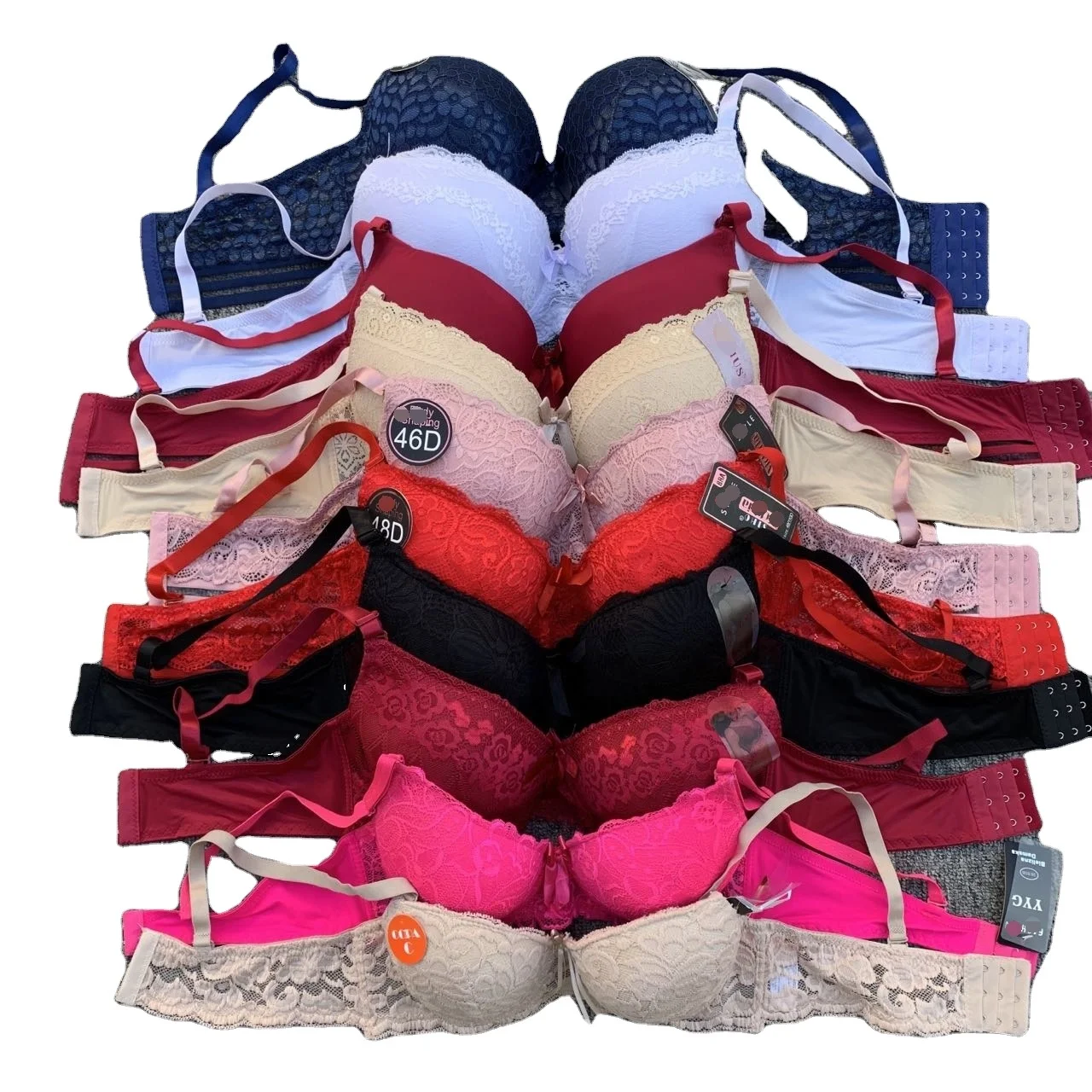 Plus size 36D-48D very cheap padded wholesale push up big cup bra and underwear for ladies Turkey Tunisia Sweden