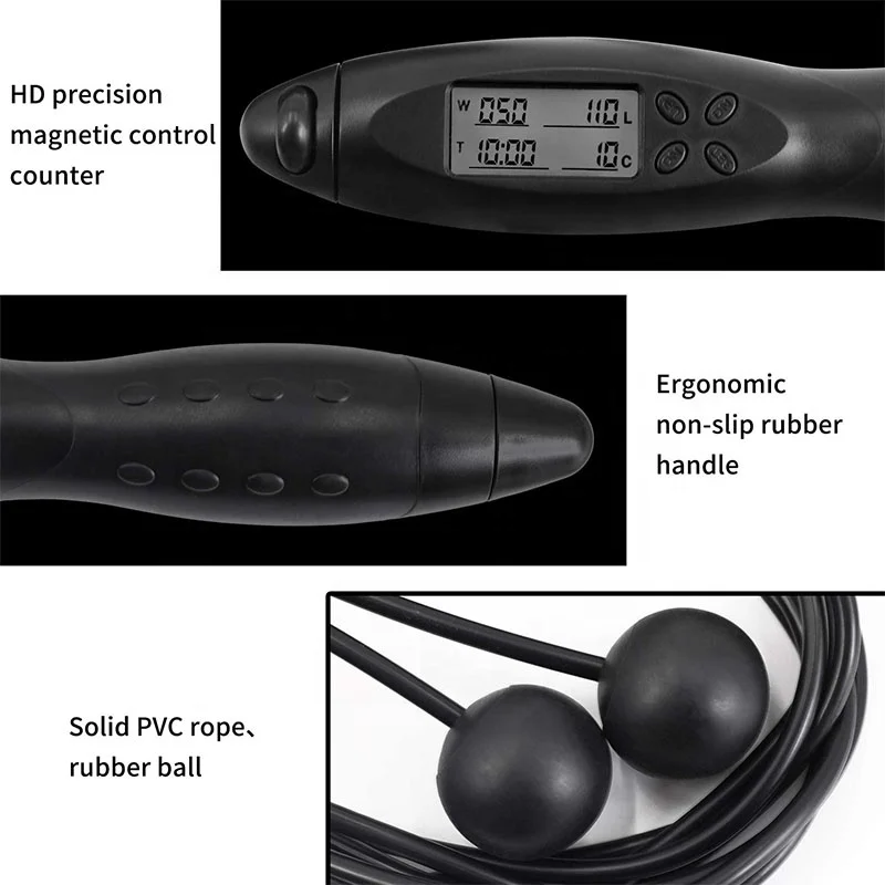 Electronic Counting Jump Rope, Adjustable Fitness Jumping Rope with Electronic Time Calorie Counter, Skipping Rope for Children