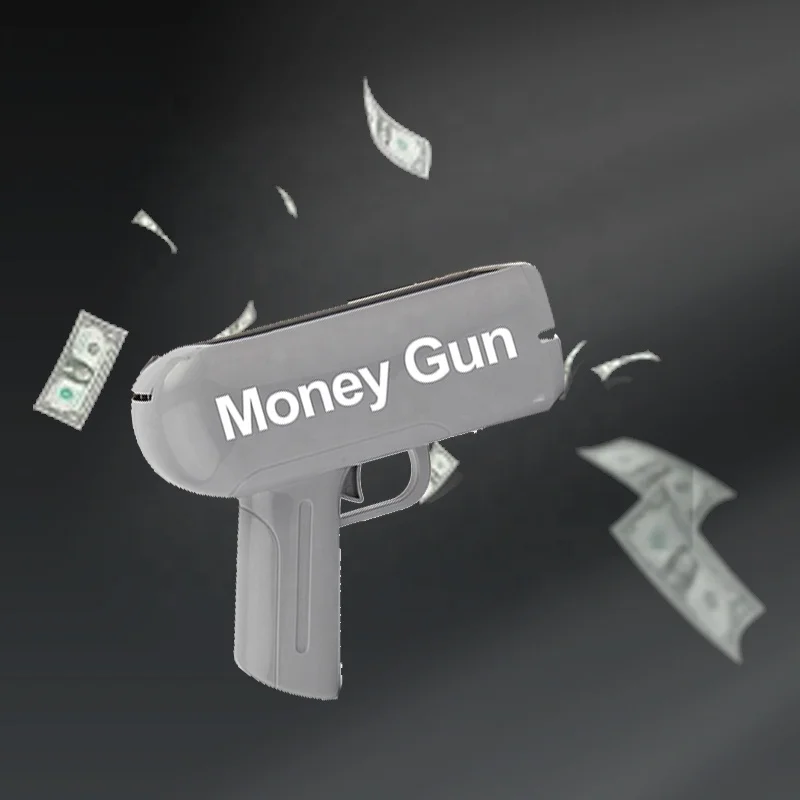 New Coming Customized US Dollar Money Gun Best Seller, Super Shot Gun, Silvery Toy Gun cash cannon spray money gun