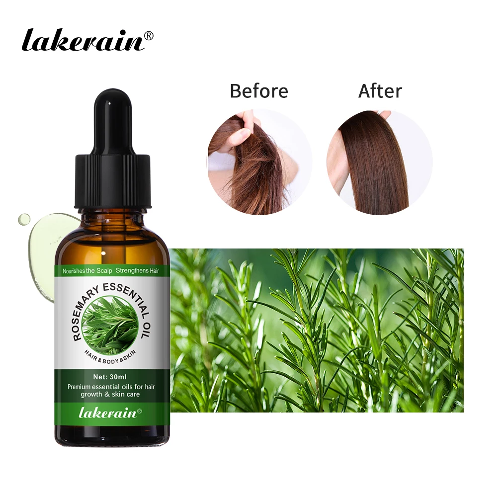 lakerain Multi-function Natural Essential Oil Body Skin Hair Care Slap Nourish Eyelash Hair Growth Rosemary Oil