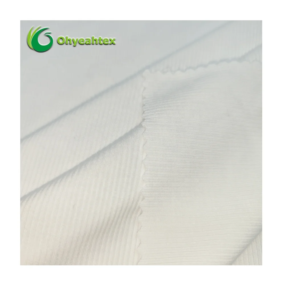 High-Elasticity Sustainable 45% RPET 42% Bamboo Ribbed Fabric For Collar