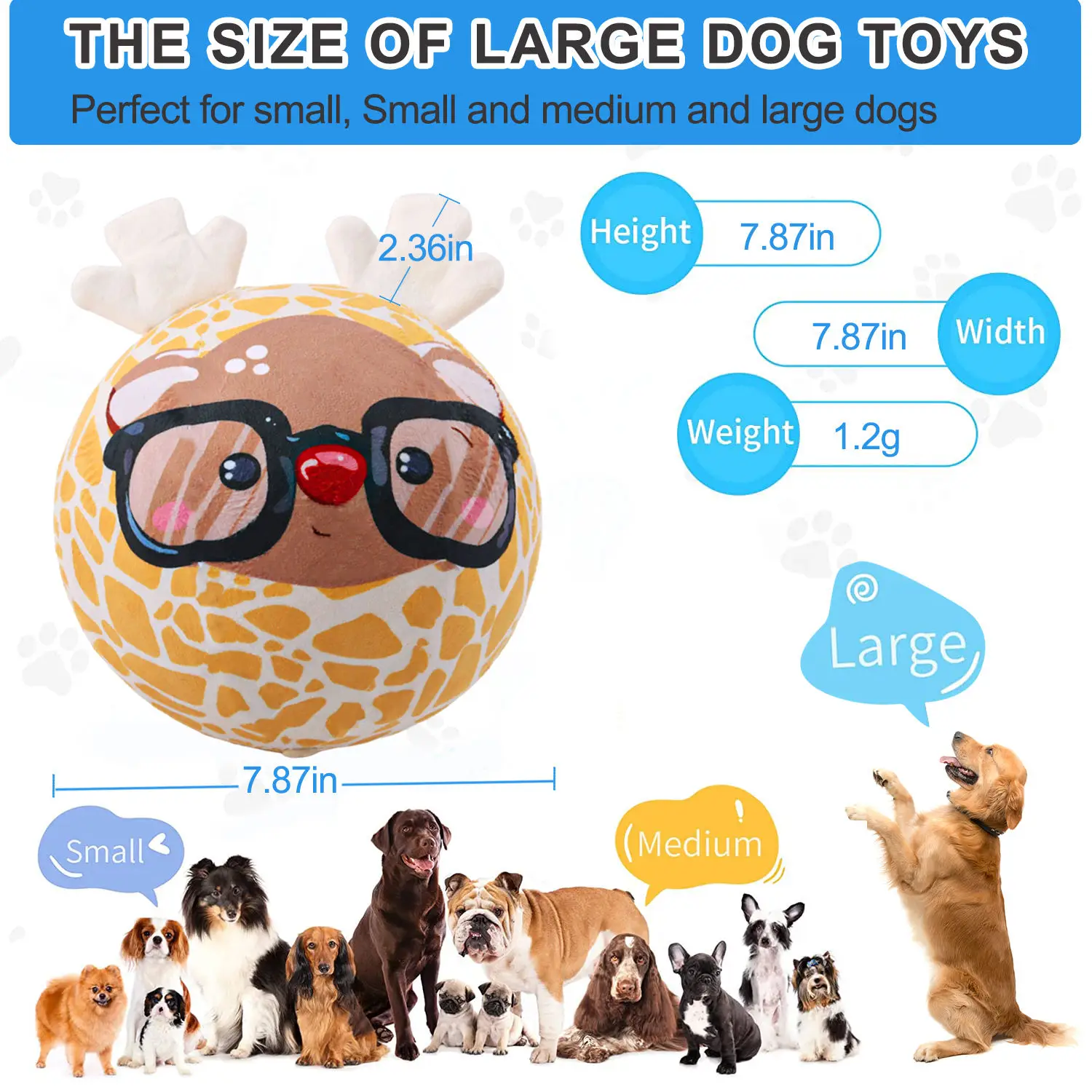 Dog Soft Bouncy Ball Squeaky Toy Ball  Interactive Dog Toy For Medium Small Pets Chewing And Fetching