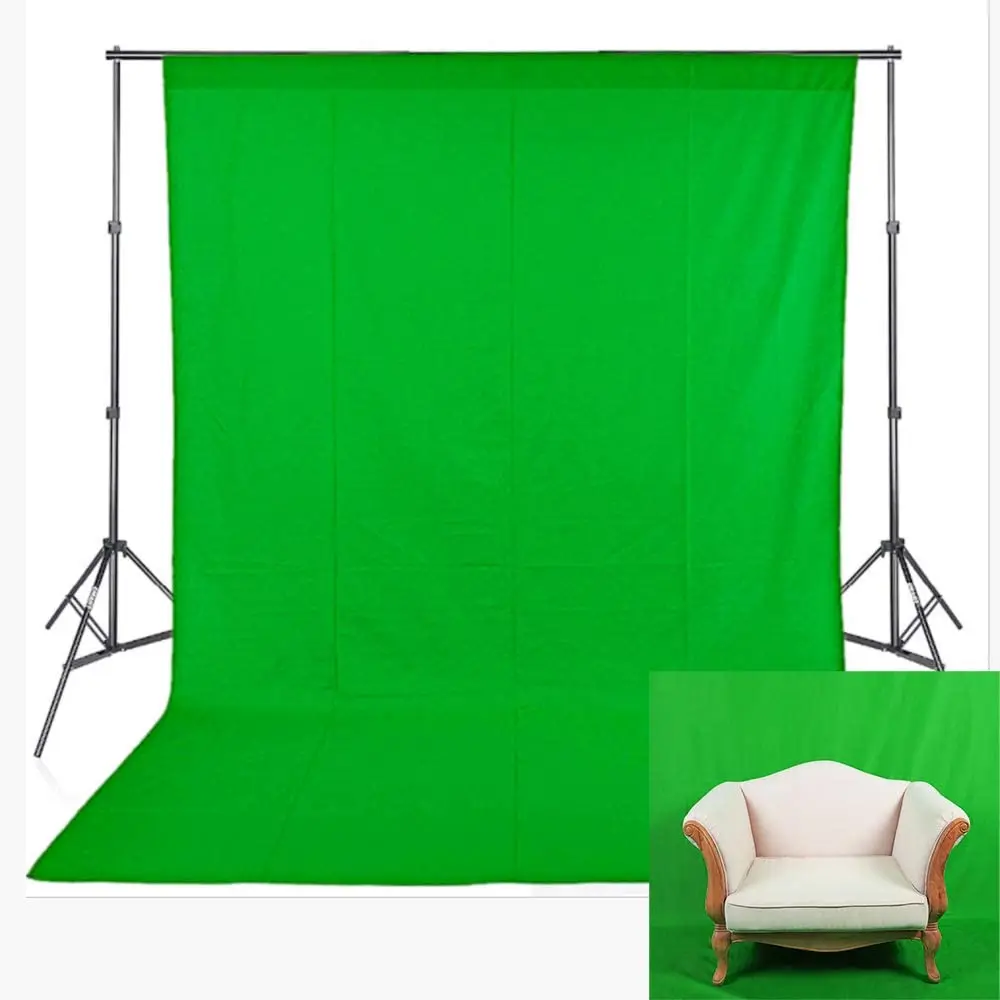 Green Screen Chromakey Muslin Cotton Polyester Material Solid Color Style Stage Non Woven Photographic Backdrop Background