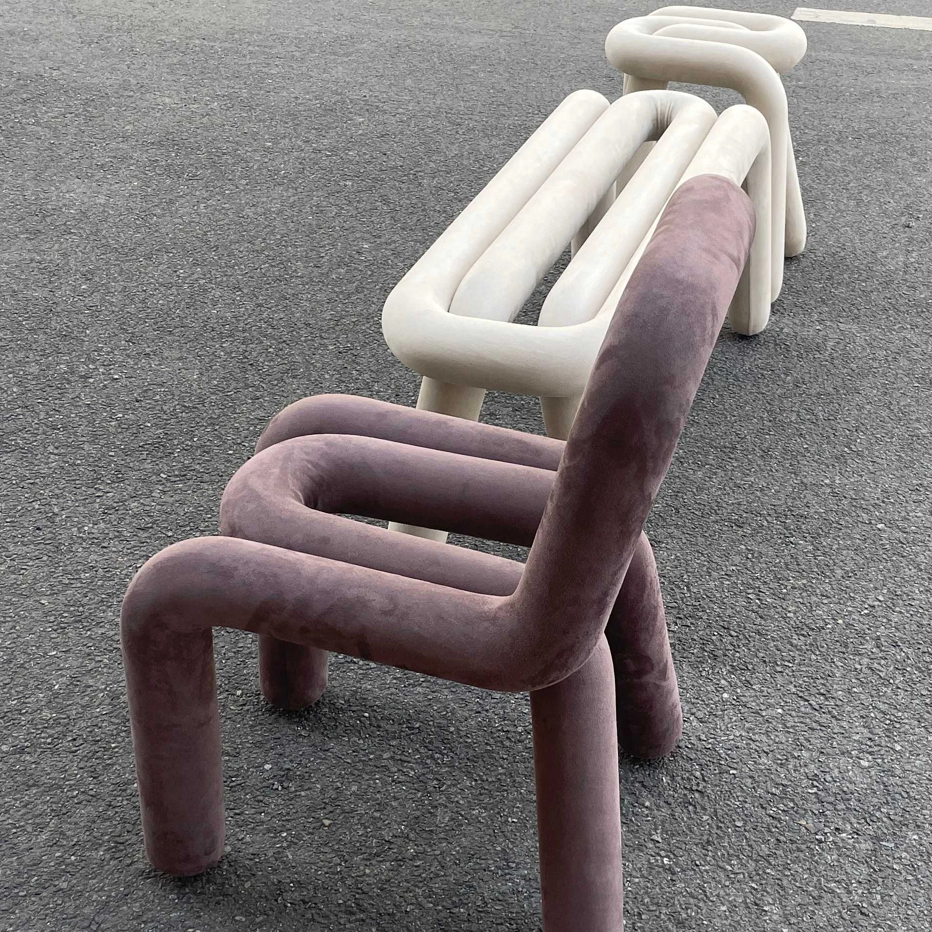 waiting dressing room park garden Bold leisure chair lounge accent bench stool ottoman for living room balcony shopping mall