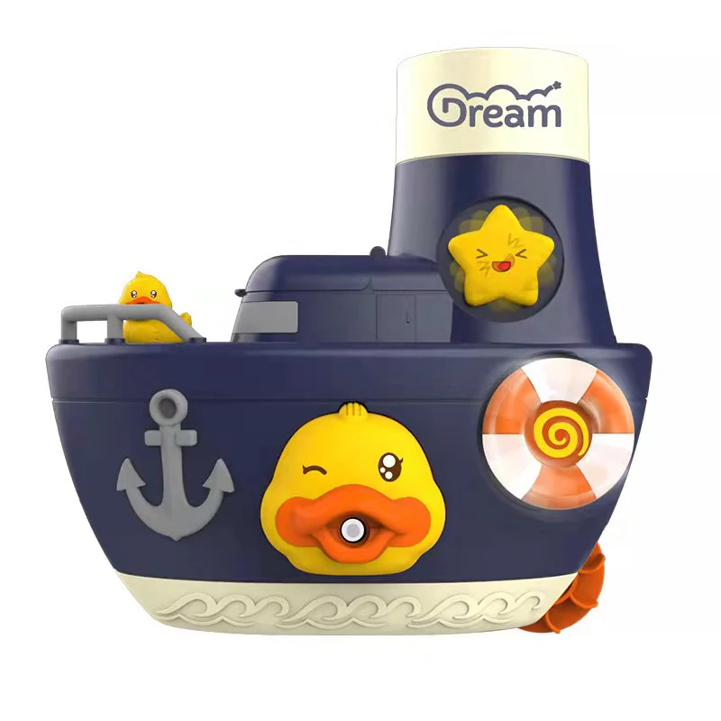 Kids early educational animal bathing toys soap bubble cute cartoon duck steamship water toys