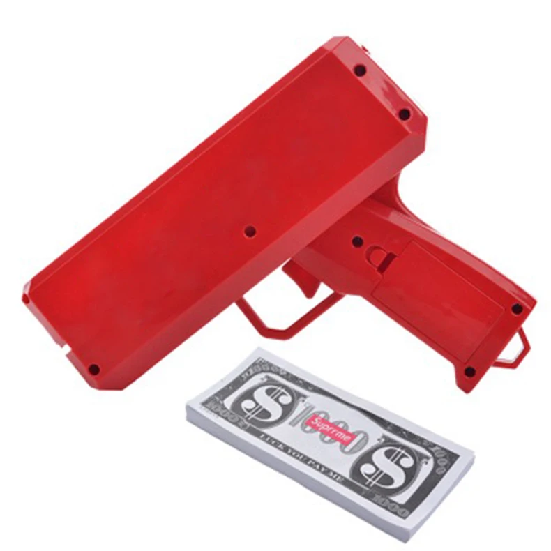 OEM LOGO Color Amazon 2021 Promotional Money Spray Gun Cash Gun Gold Plated Chrome Golden Money Gun/