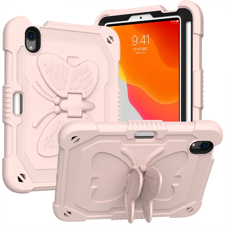 New Design Tablet Case Butterfly Flat 360-degree Shockproof Cover Drop-proof Protective Case for iPad mini 6 5 4 Air 4 10.2 10.9
