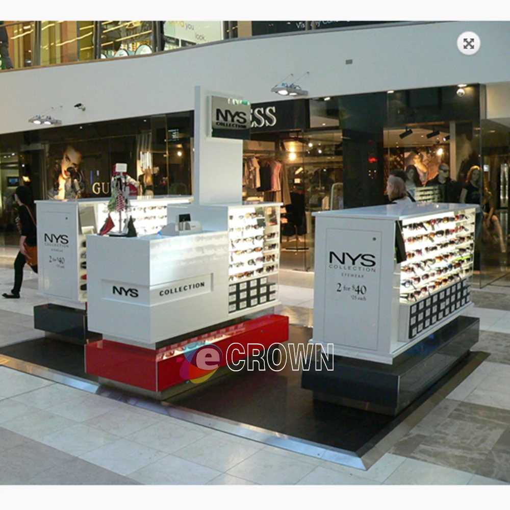 Floor eyewear kiosk cabinet from wood eyewear glasses kiosk design ODM